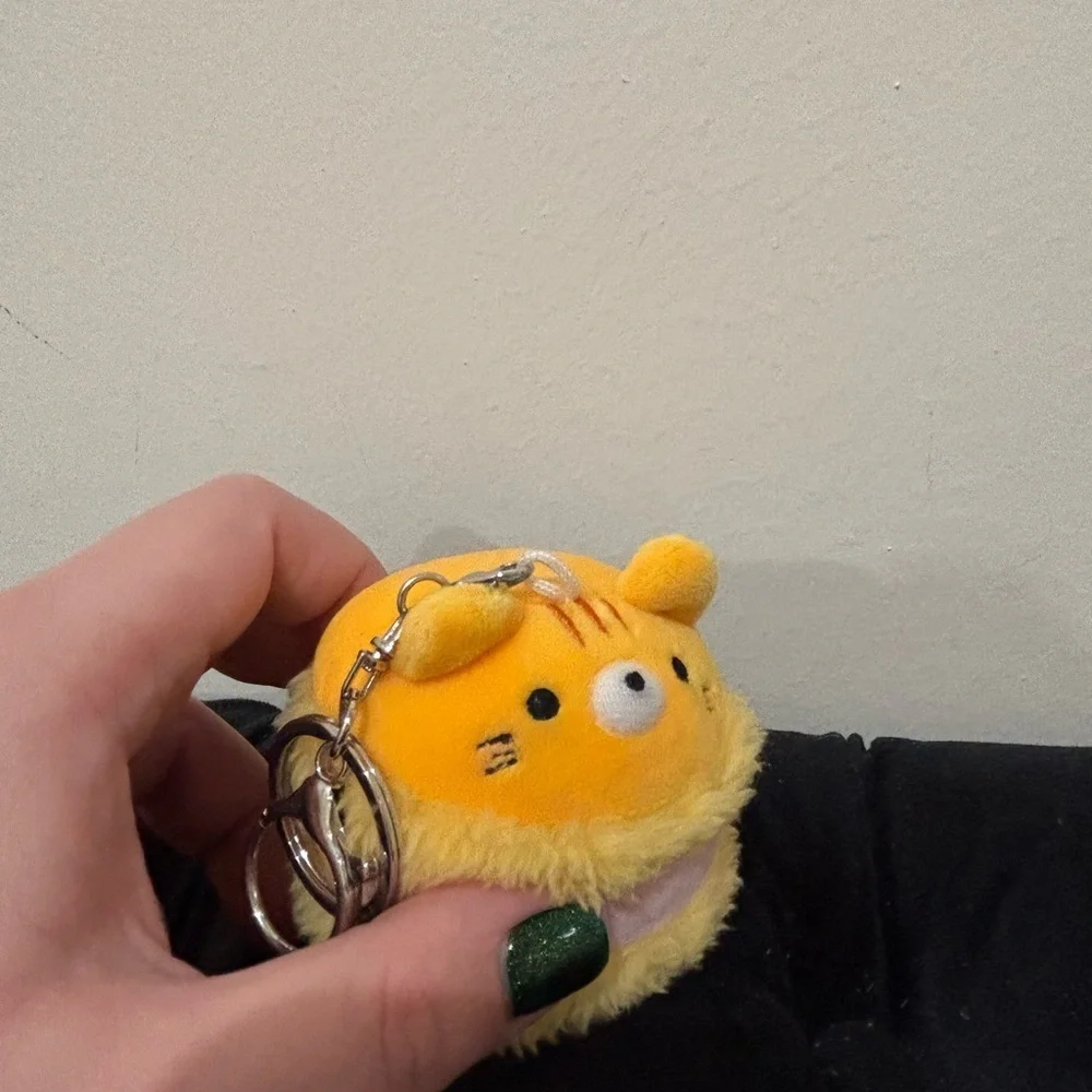 Plush Yellow Macaroon Cat Keychain